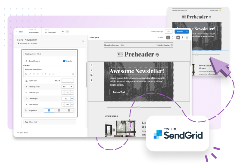 sendgrid integrations export email