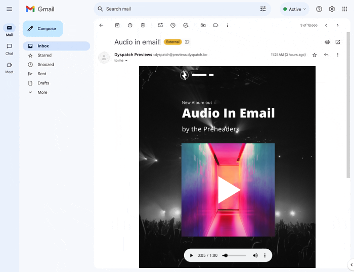 Audio in email sample