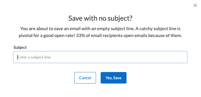 Subject line prompt